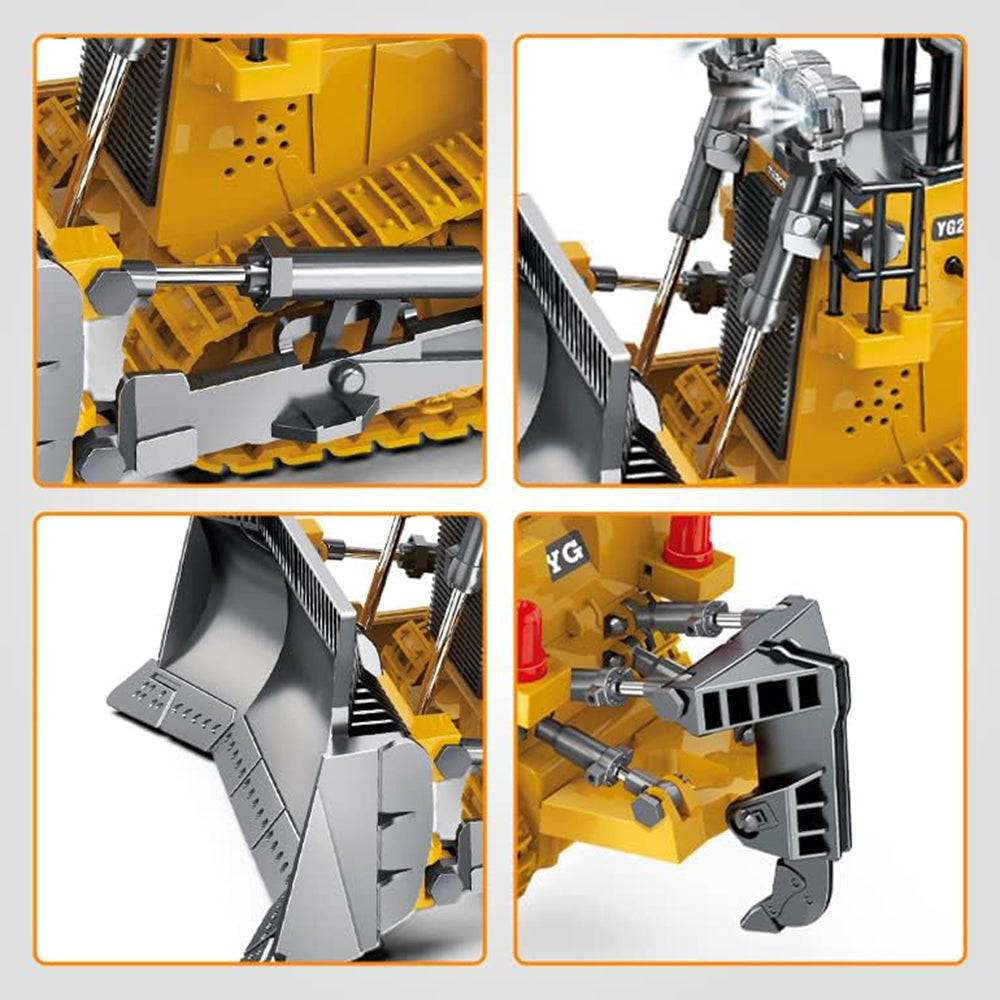 Children 9-Channel Bulldozer RC Vehicle Toy with Sound and Light Effect Children 9-Channel Bulldozer RC Vehicle Toy with Sound and Light Effect